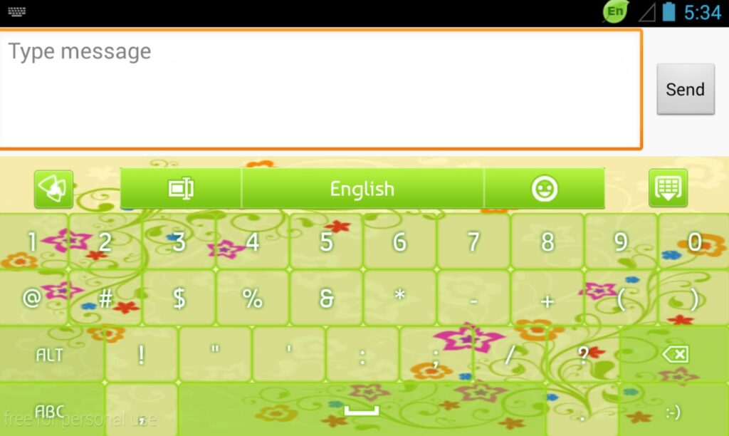 GO Keyboard Green Power Theme Unity Source Code screenshot