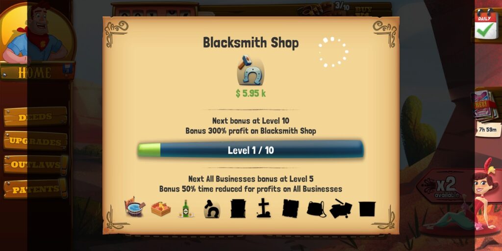 Idle Tycoon: Wild West Clicker Game – Tap for Cash Unity Source Code screenshot