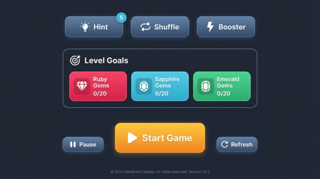 Match-3 Puzzle Adventure Unity Source Code screenshot