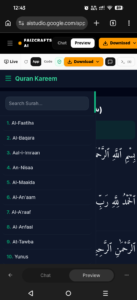 Quran app with Arabic and urdu audio Source Code screenshot