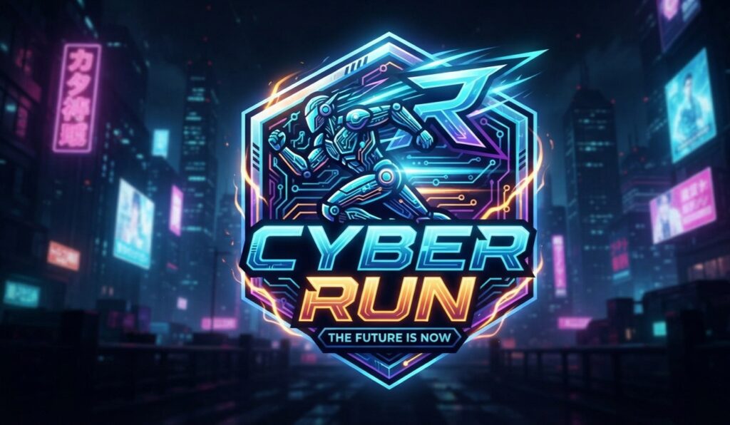 Neon cyber run Source Code screenshot