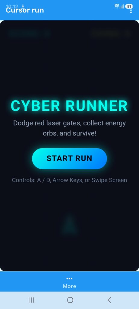 Neon cyber run Source Code screenshot